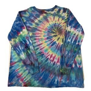 Vintage World Beat Long Sleeve Tie Dye T Shirt Single Stitch Size 2XL Multicolor